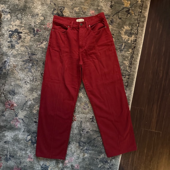 Madewell Denim - Madewell Straight-Leg Jeans in Deep Red